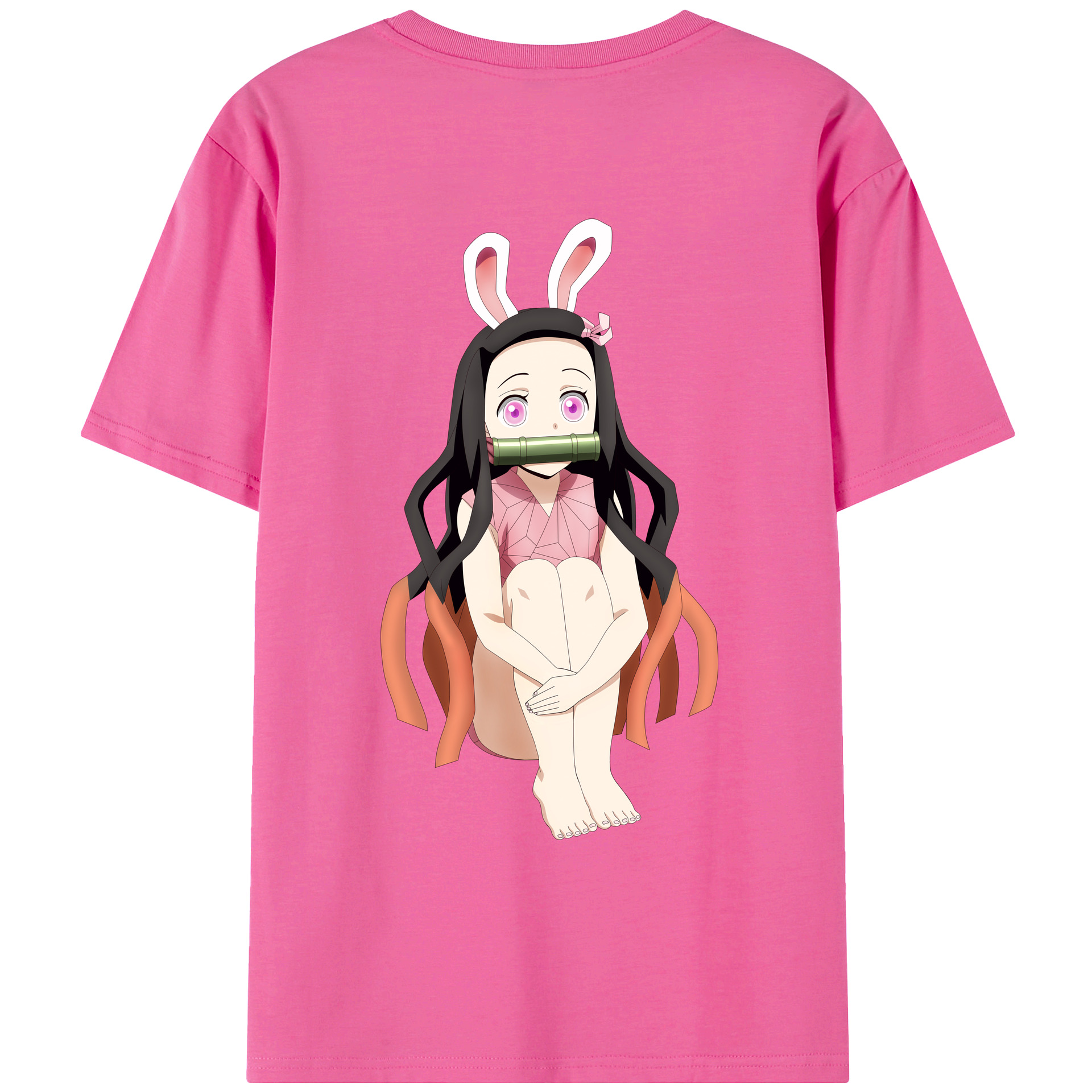（画像用） 鬼滅の刃（きめつのやいば）竈門 禰󠄀豆子／かまど ねずこ Kamado Nezuko レディース半袖Tシャツ(バックプリント)